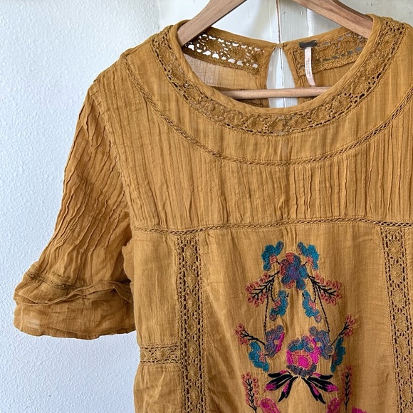 Free People | Women’s Amber Glow Victorian Embroidered mini dress, lined, size S - Picture 7 of 15